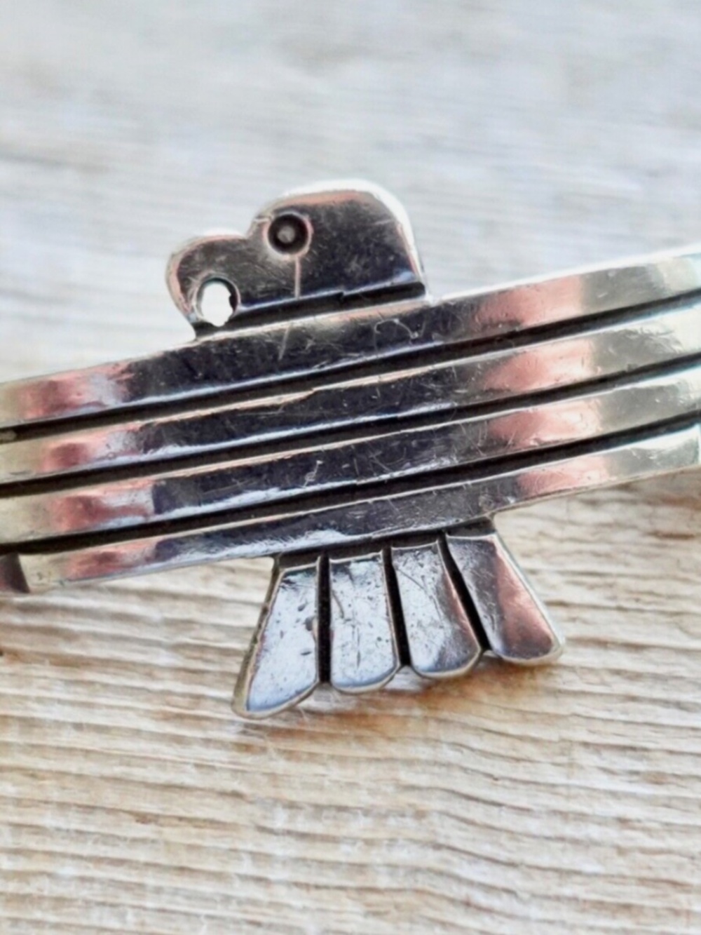 JACK WALKER RRL Bracelet Cuff Silver Ingot & Leather Thunderbird RARE